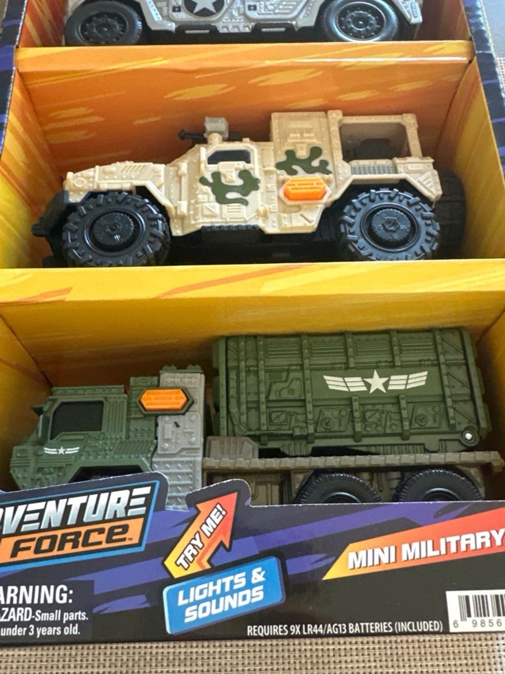 Mini Military Vehicle 3-Pack - Cream, Silver & Green